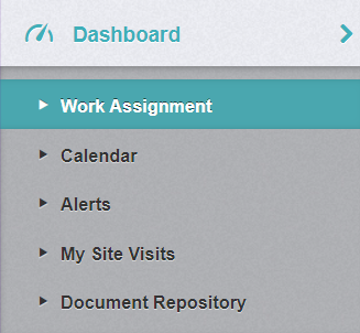 Work Assignment left navigation panel link